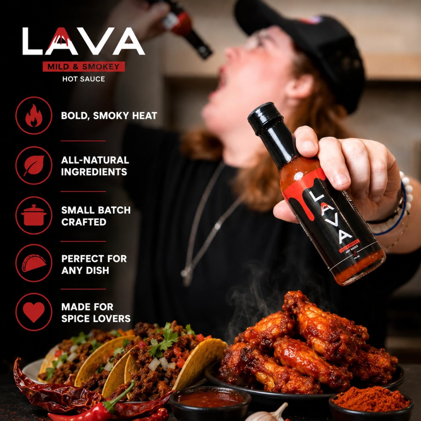 Lava Sauce by Landon Bridges | Smoky & Delicious Hot Sauce | Perfect for Spicy Food Lovers | Gourmet Flavor for Tacos, Wings, BBQ & More |