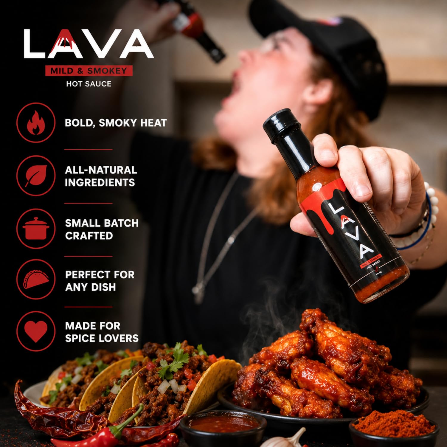 Lava Sauce by Landon Bridges | Smoky & Delicious Hot Sauce | Perfect for Spicy Food Lovers | Gourmet Flavor for Tacos, Wings, BBQ & More |