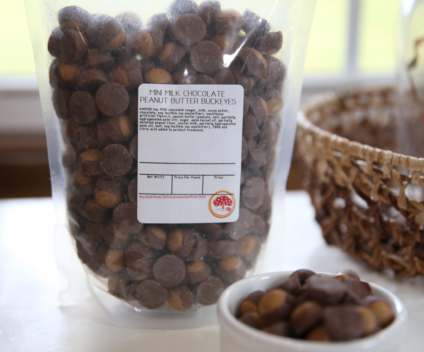 Kauffman Orchards Mini Milk Chocolate Peanut Butter Buckeyes, 14 Ounce Bag
