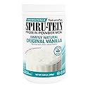 NaturesPlus SPIRU-TEIN Simply Natural, Original Vanilla - 0.81 lb - Unsweetened Plant-Based Protein Shake - Non-GMO, Vegetarian, Gluten Free - 16