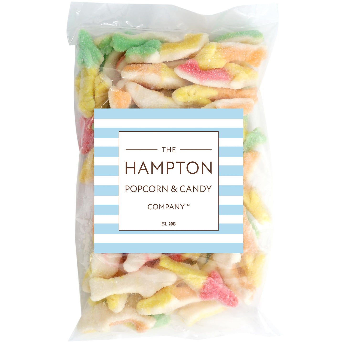 Sour Sugared Gummy Sharks, 1 Pound Bulk Bag, Assorted Gummy Sharks, Sour Gummy Candy, The Hampton Popcorn & Candy Company