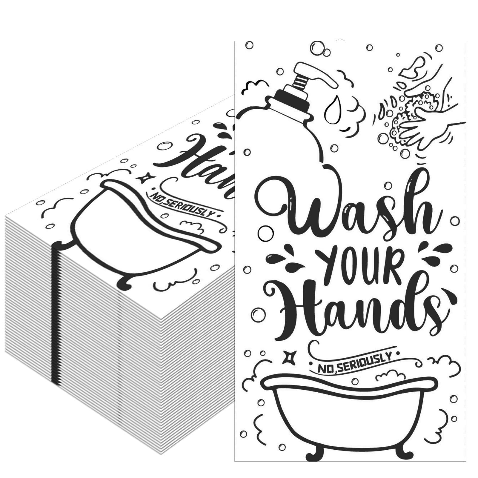100 Pcs Disposable Hand Towels for Bathroom Funny Paper Guest Towels Decorative Dinner Napkins for Room Wedding Birthday Holiday Anniversary Baby
