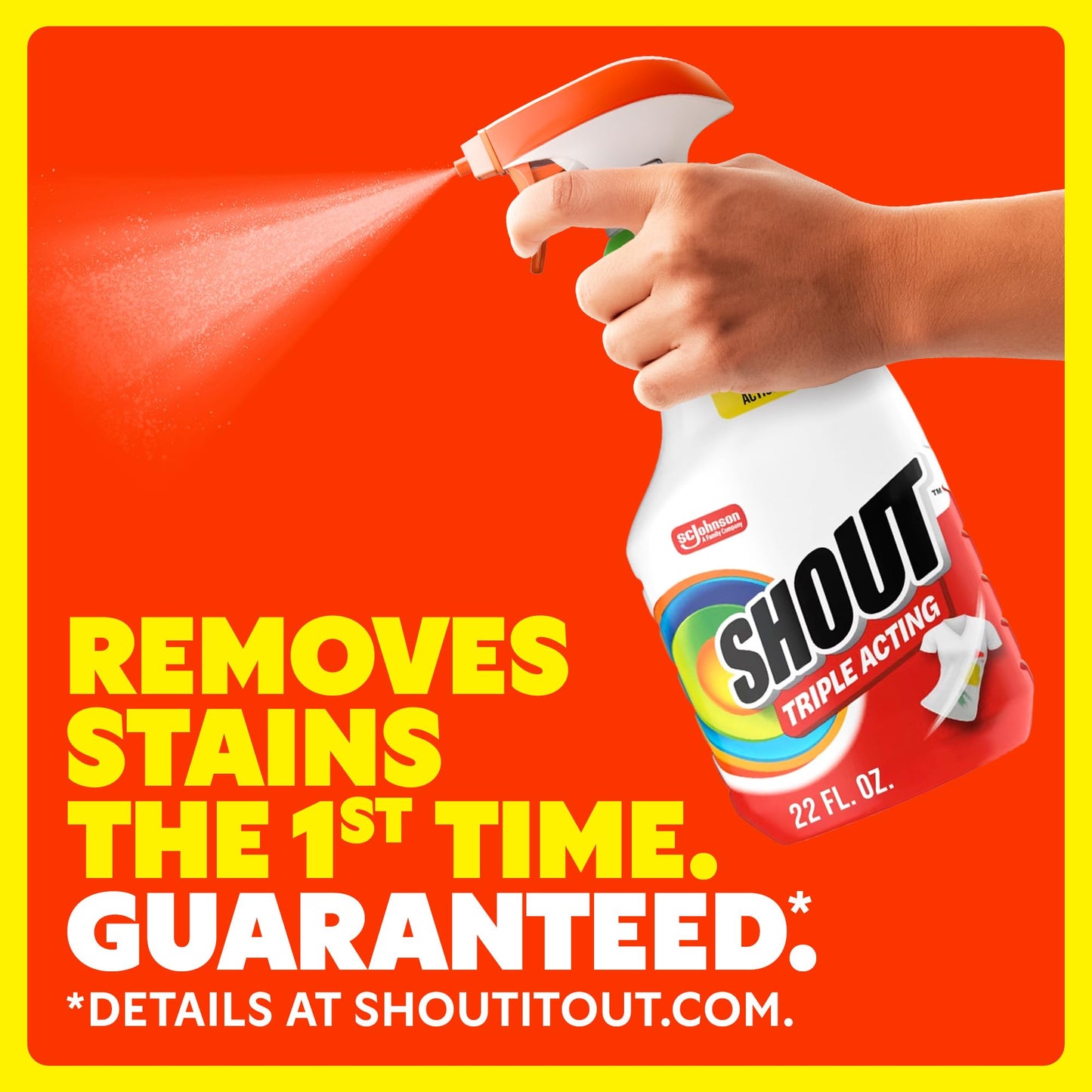 Shout Active Enzyme Laundry Stain Remover Spray, Triple-Acting Formula Clings, Penetrates, and Lifts 100+ Types of Everyday Stains - Prewash Spray