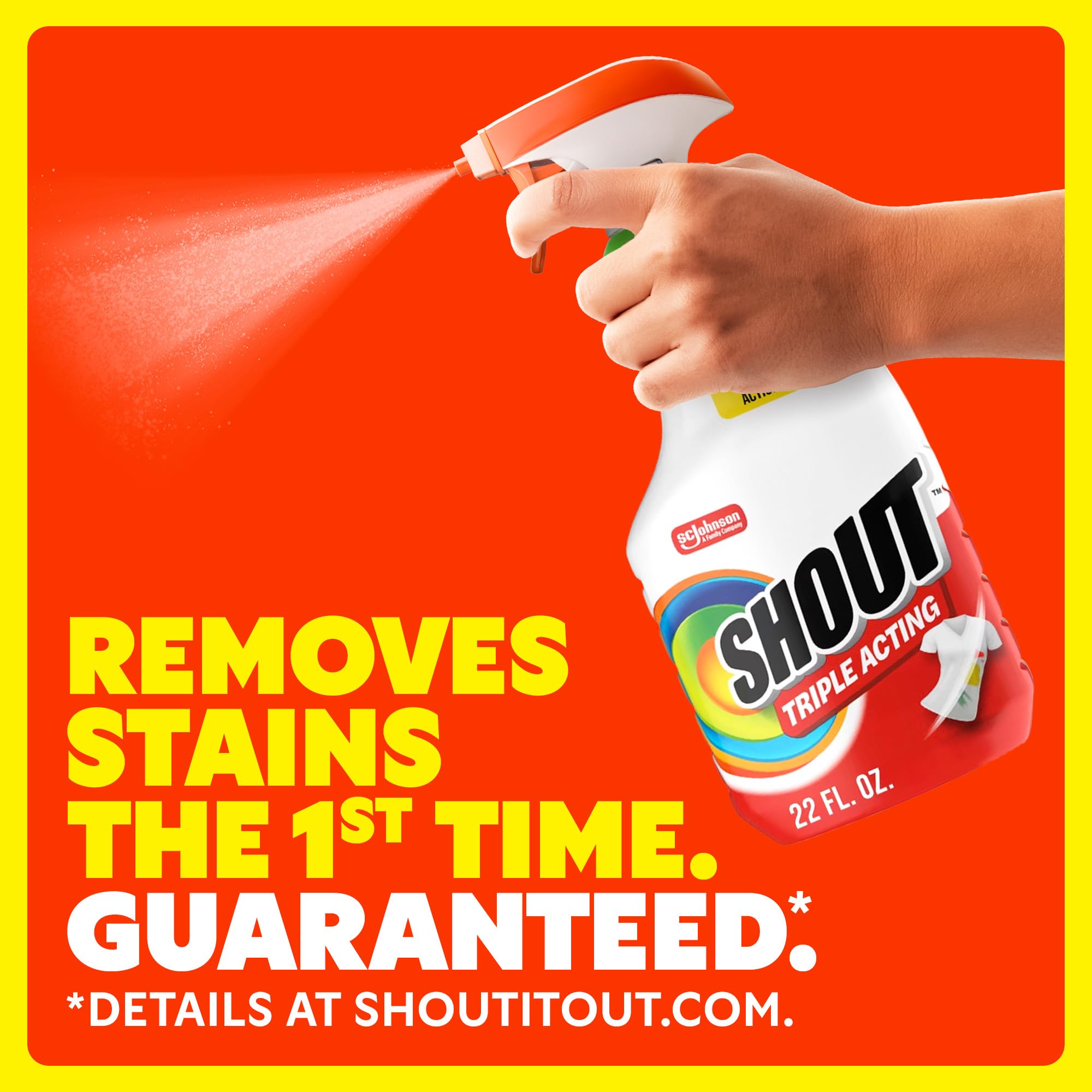 Shout Active Enzyme Laundry Stain Remover Spray, Triple-Acting Formula Clings, Penetrates, and Lifts 100+ Types of Everyday Stains - Prewash Spray