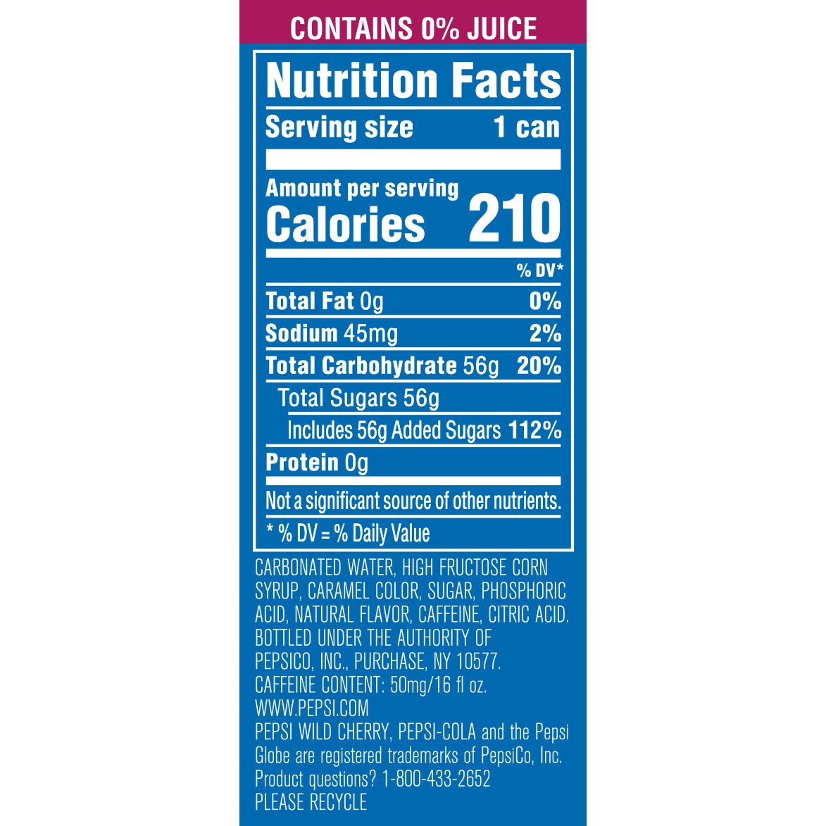 Pepsi Wild Cherry 16 Ounce Cans, 12 Count
