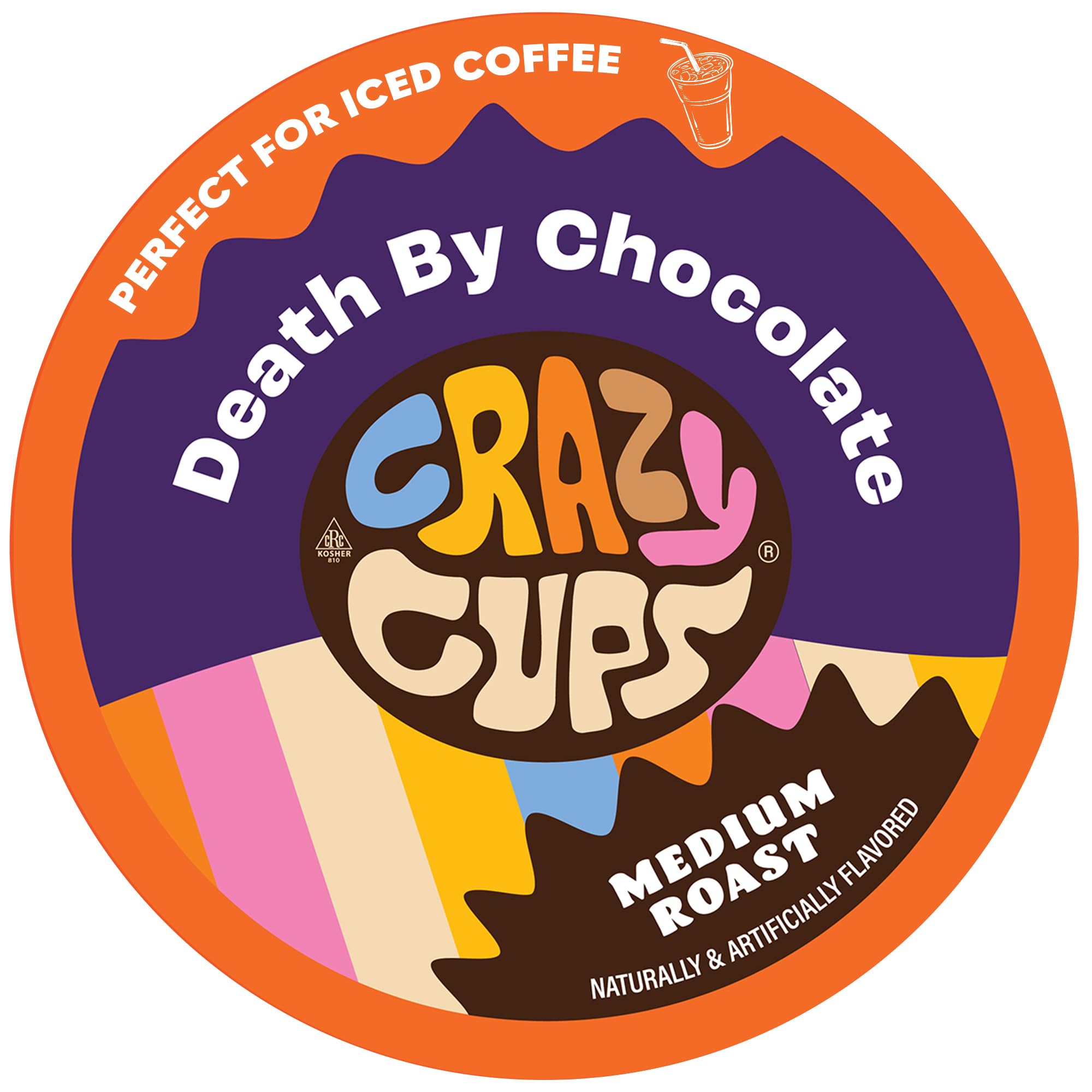 Crazy Cups Flavored Coffee for Keurig K-Cup Machines, Death By Chocolate, Hot or Iced Coffee, 80 Single Serve, Recyclable Pods(Pack of 1)