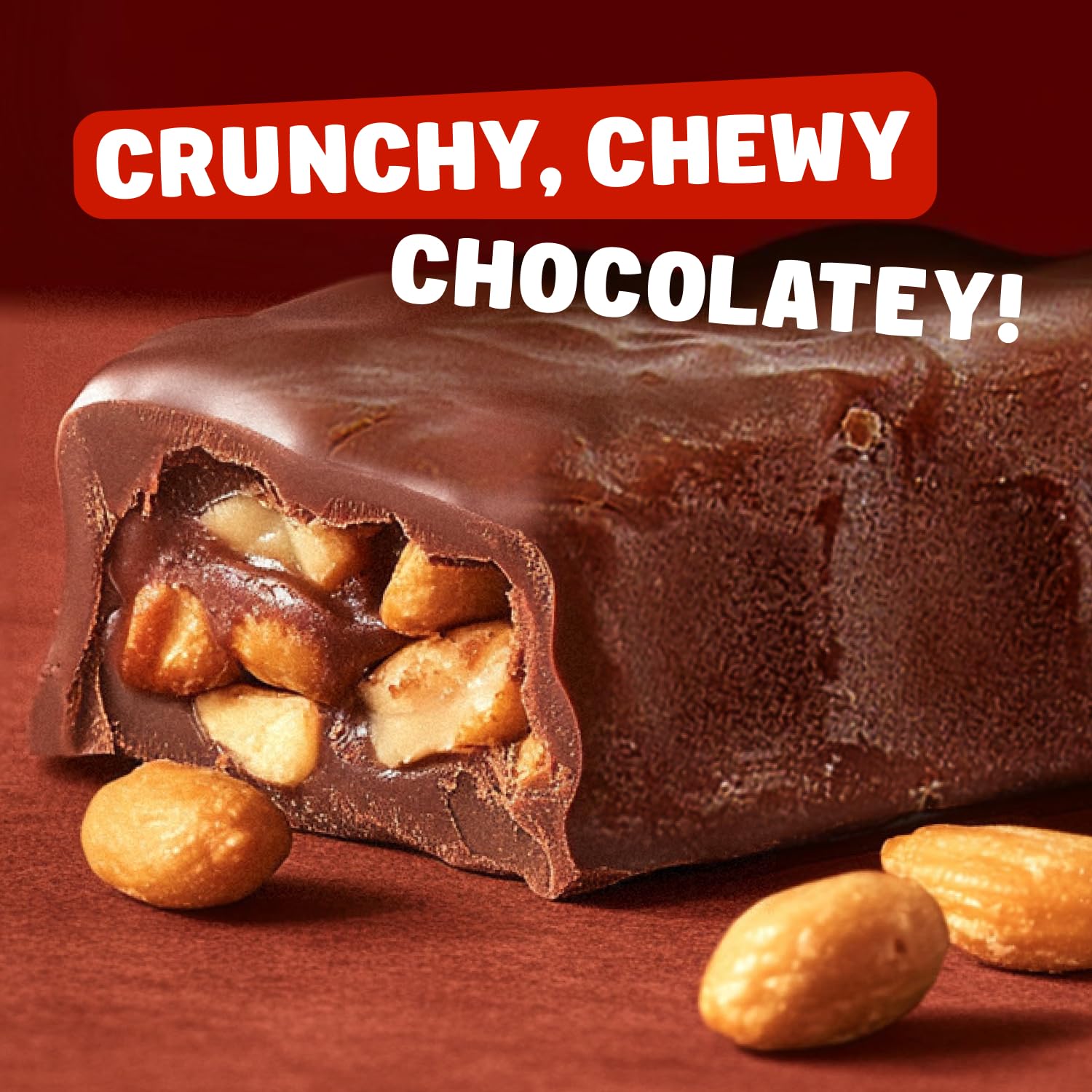 PEANUT CHEWS ORIGINAL DARK Candy Bars 1 lb - Bulk Bag, Peanut & Chocolate Flavor, Bite Size Candies, Individually Wrapped (46 Pieces)