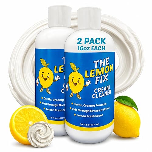 Cream Cleaner and Lemon All Purpose Cleaner for Kitchen, Bathroom, Shower, Tile & Oven, Cuts Grease & Grime, Gentle Formula Multipurpose Cleaner, The