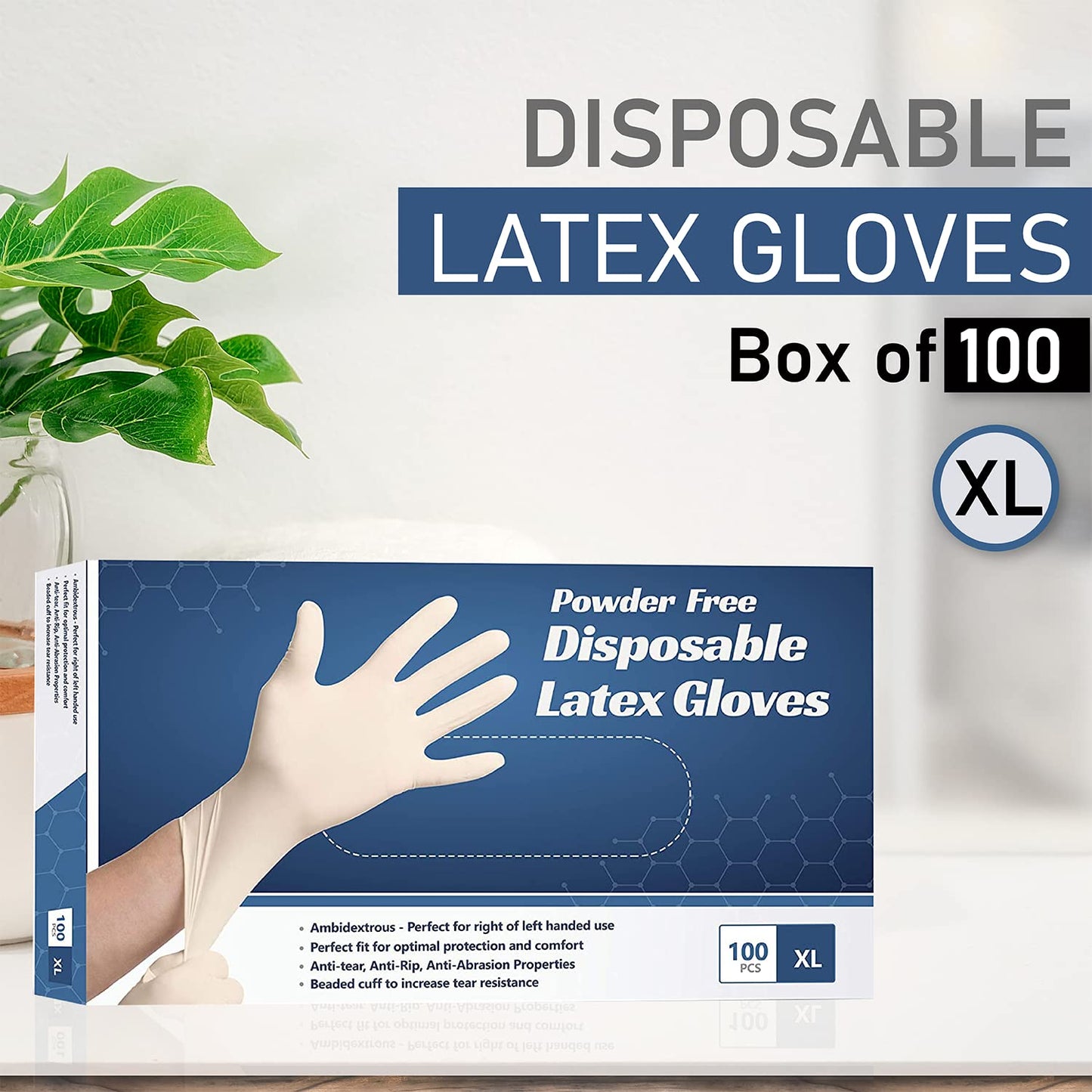 AroPaw New Disposable Latex Gloves, Powder Free (Small (Pack of 100), Pack of 100)