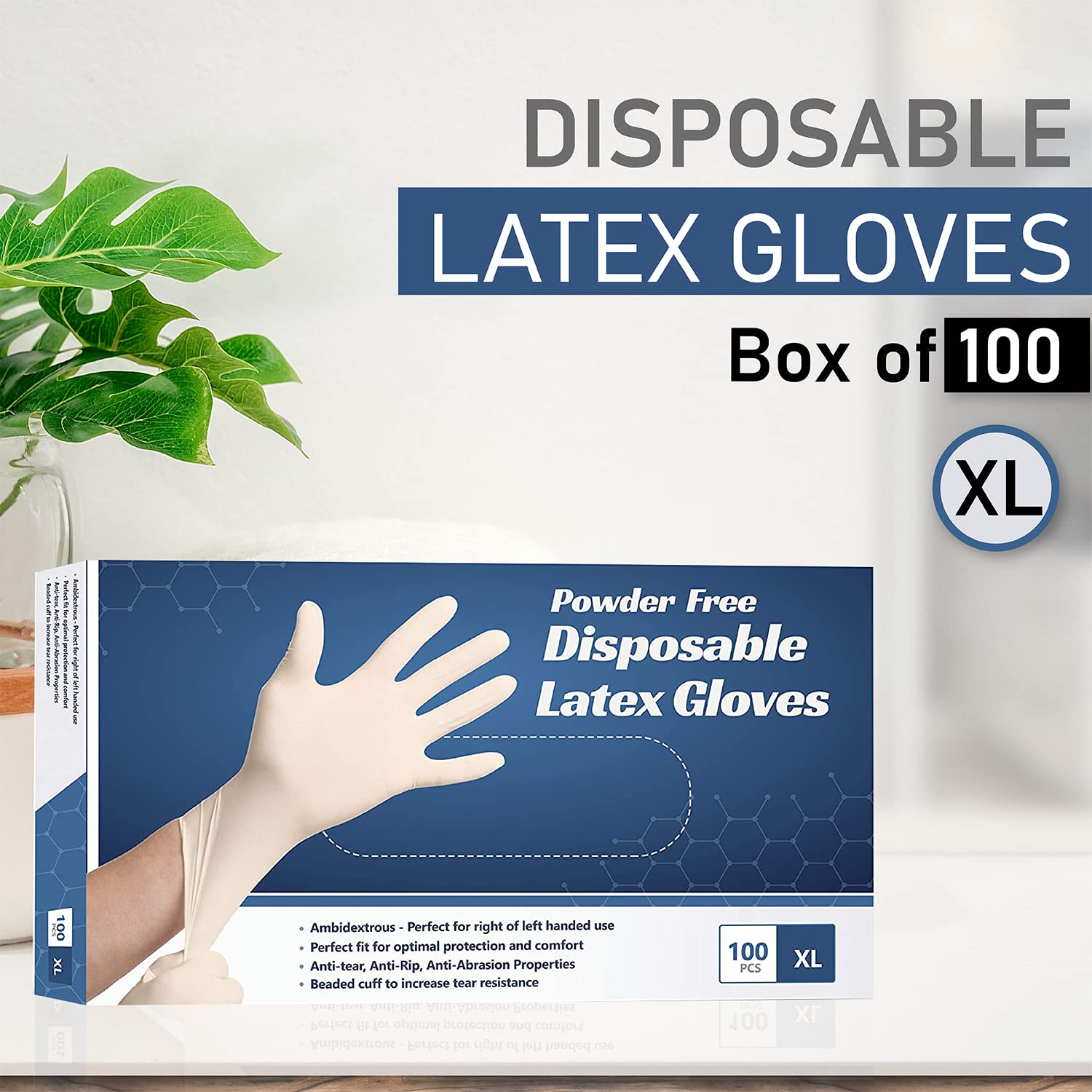 AroPaw New Disposable Latex Gloves, Powder Free (Small (Pack of 100), Pack of 100)