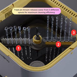 Spin Mop and Bucket System PRO w/Detachable Inner Bucket, Separates Clean and Dirty Water, Self Standing, Foldable Square Mop Head, Triple Jet Stream