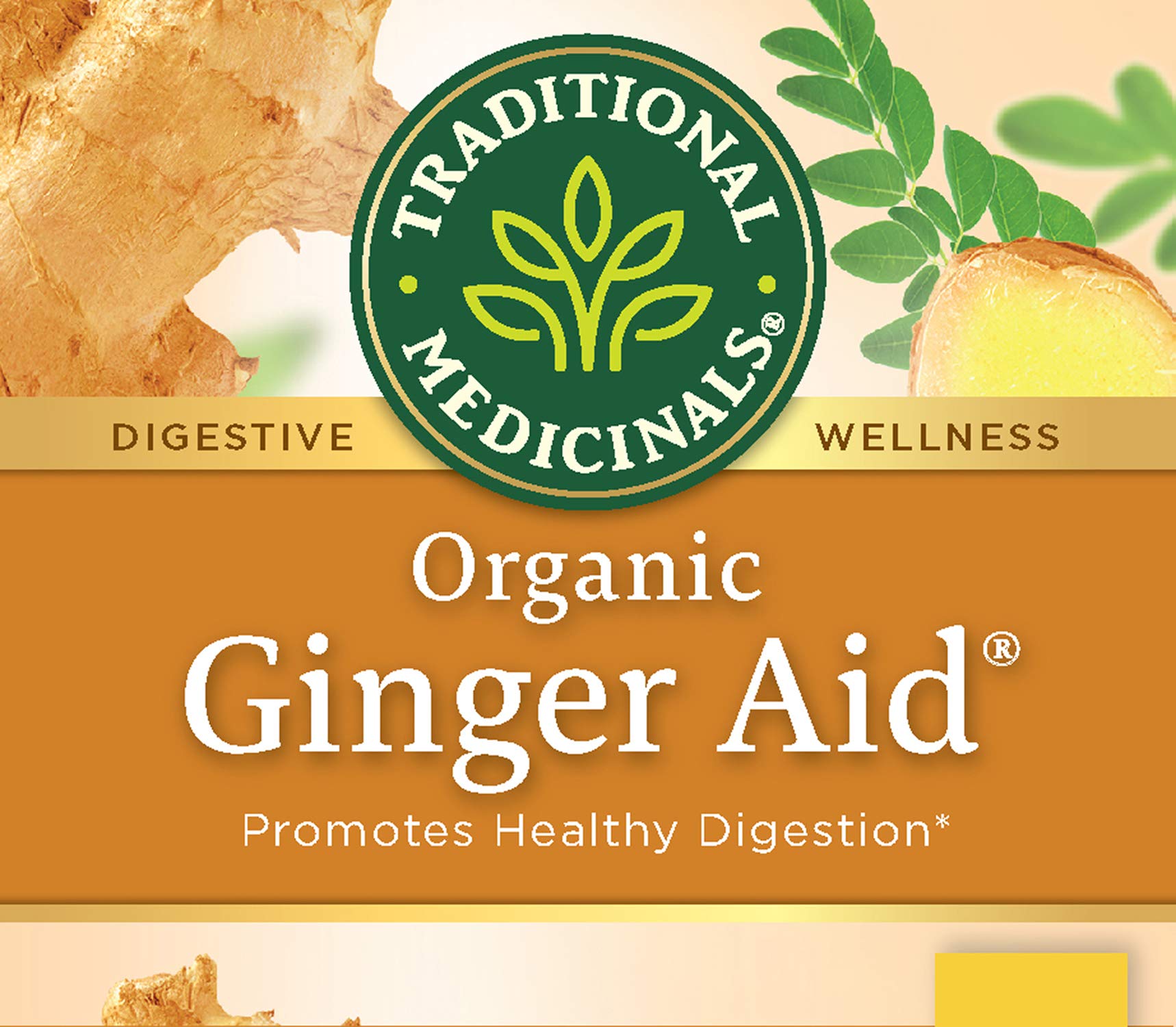 Traditional Medicinals Tea, Organic Ginger Aid, Promotes Healthy Digestion, 16 Tea Bags
