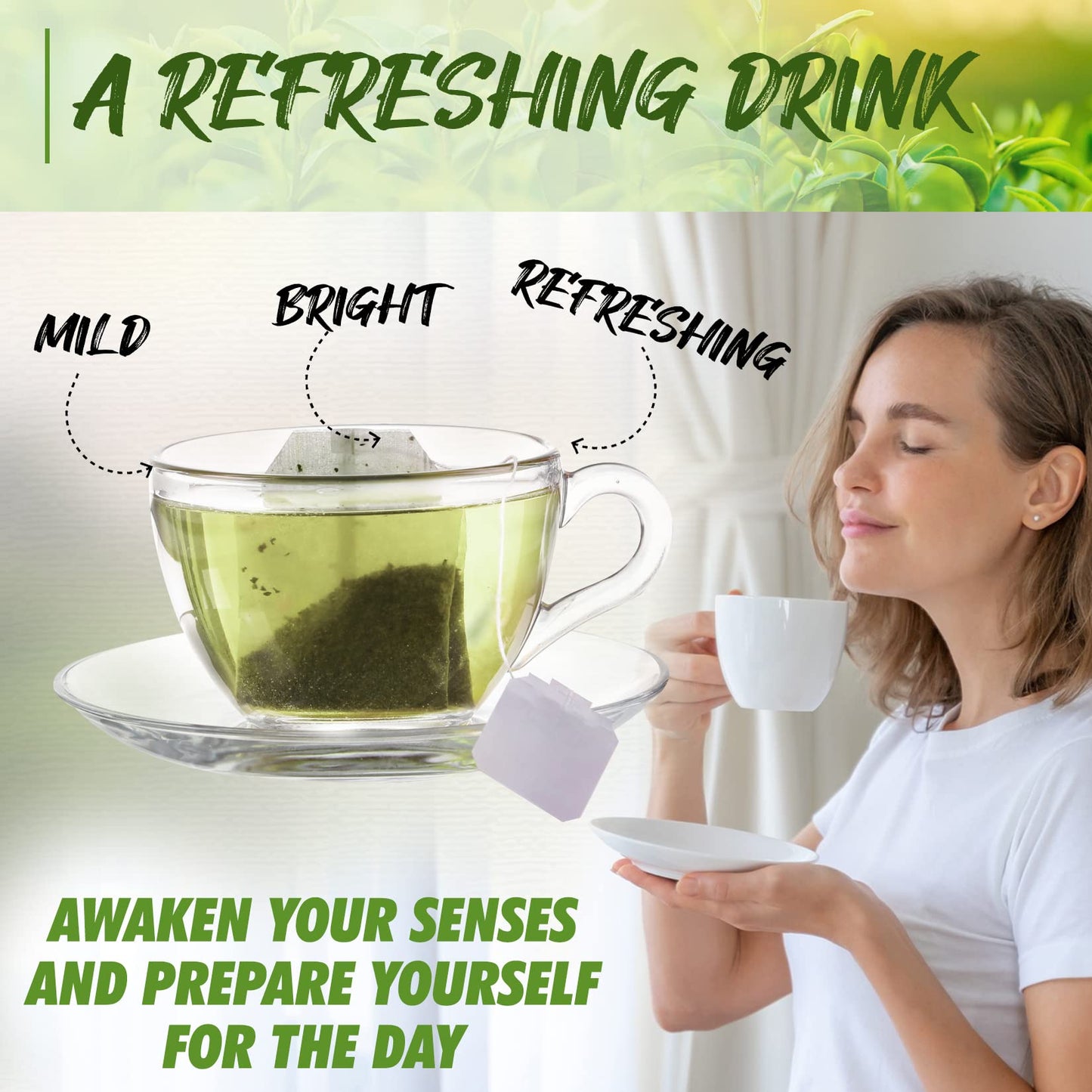 Fusion Select Organic Green Tea - Fresh Drink with Mild & Bright Flavor - Easy to Brew - Relaxing Tea Beverages with Antioxidant Support - 100