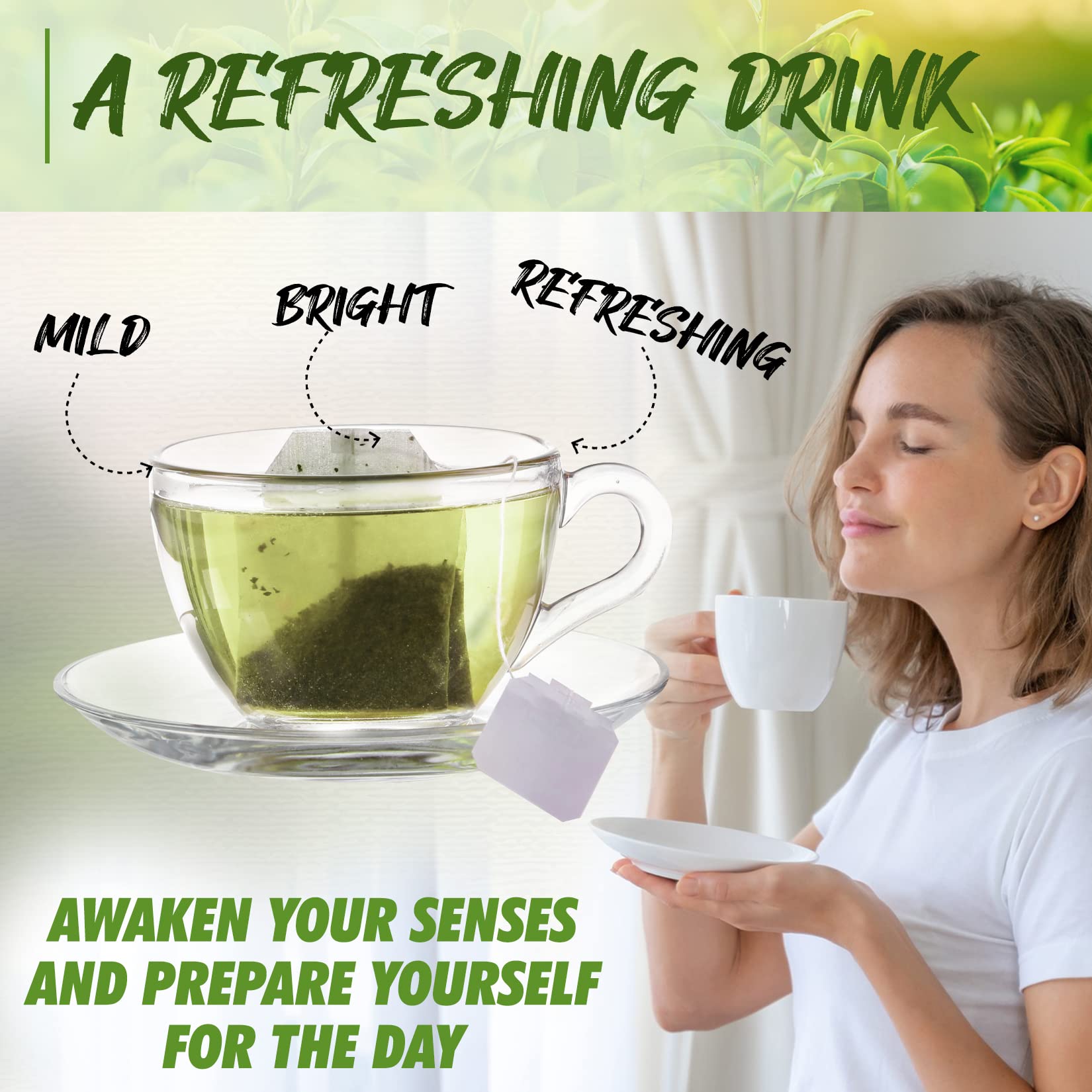 Fusion Select Organic Green Tea - Fresh Drink with Mild & Bright Flavor - Easy to Brew - Relaxing Tea Beverages with Antioxidant Support - 100