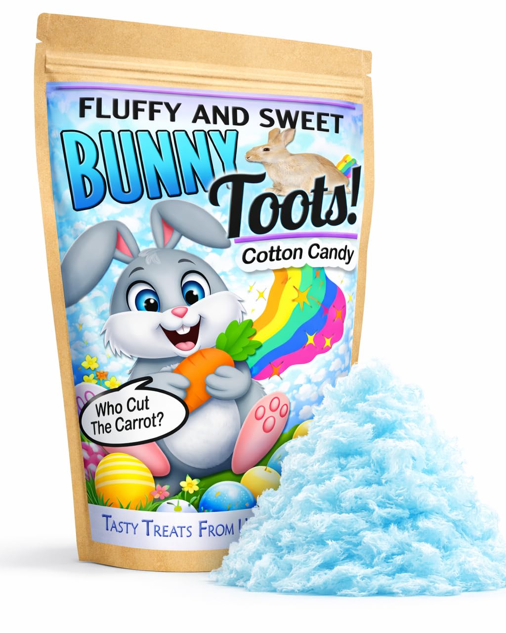Bunny Toots Cotton Candy - Fun Cotton Candy - Funny Easter Basket - Stocking Stuffers - Bunny Toots - Easter Cotton Candy for Kids