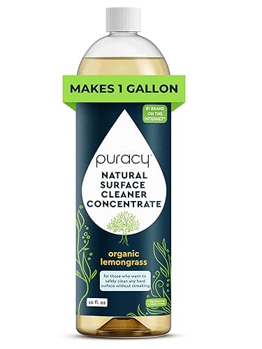 Puracy All Purpose Cleaner Concentrate - Plant-Powered Multi-Surface Cleaner - Surface Cleaner Solution As Seen on TikTok (Organic Lemongrass, 16 fl