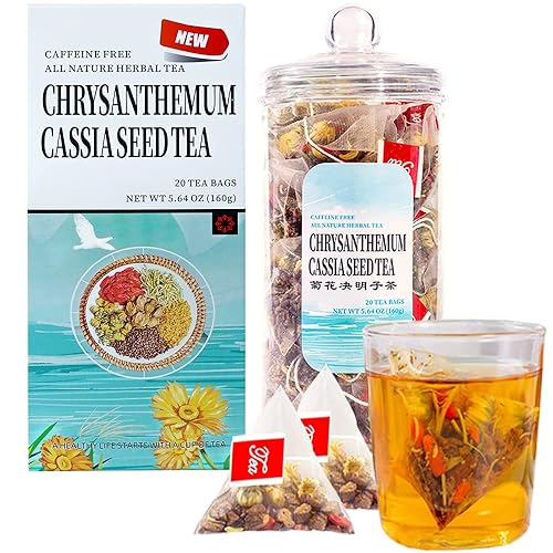 Chrysanthemum Cassia Seeds Tea Bags(160g, 8gX20Bags), Honeysuckle, Chinese wolf-berry, Sweet-scented Osmanthus, Burdock Root Combination of Floral