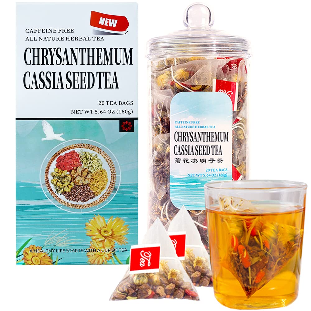 Chrysanthemum Cassia Seeds Tea Bags(160g, 8gX20Bags), Honeysuckle, Chinese wolf-berry, Sweet-scented Osmanthus, Burdock Root Combination of Floral
