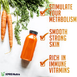 XPRS Nutra 100% Natural Carrot Juice Powder - Pure Carrot Powder from The USA - Ideal for Juice and Smoothie - High in Vitamin A, Phytonutrients