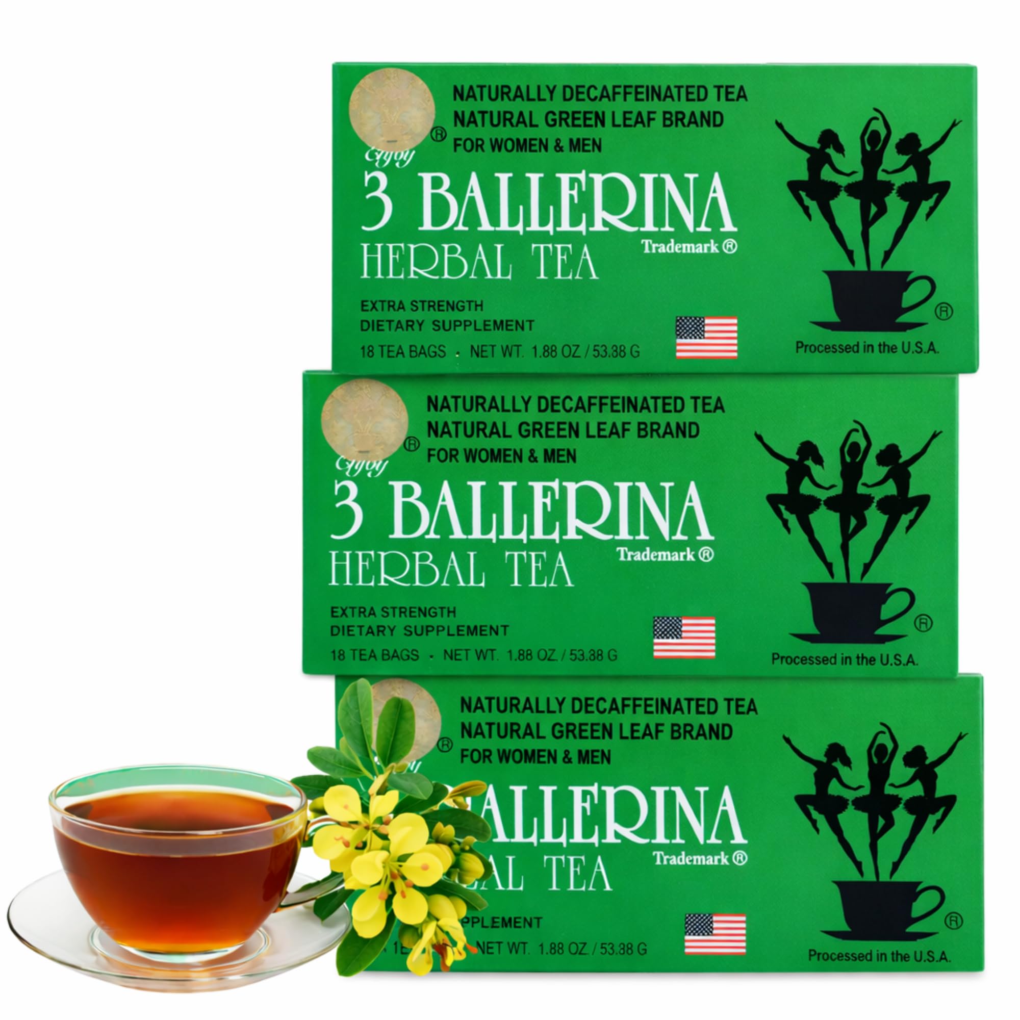 3 BALLERINA TEA DIETERS DRINK EXTRA STRENGTH, 1.88oz 18 Count(3 BOXES)