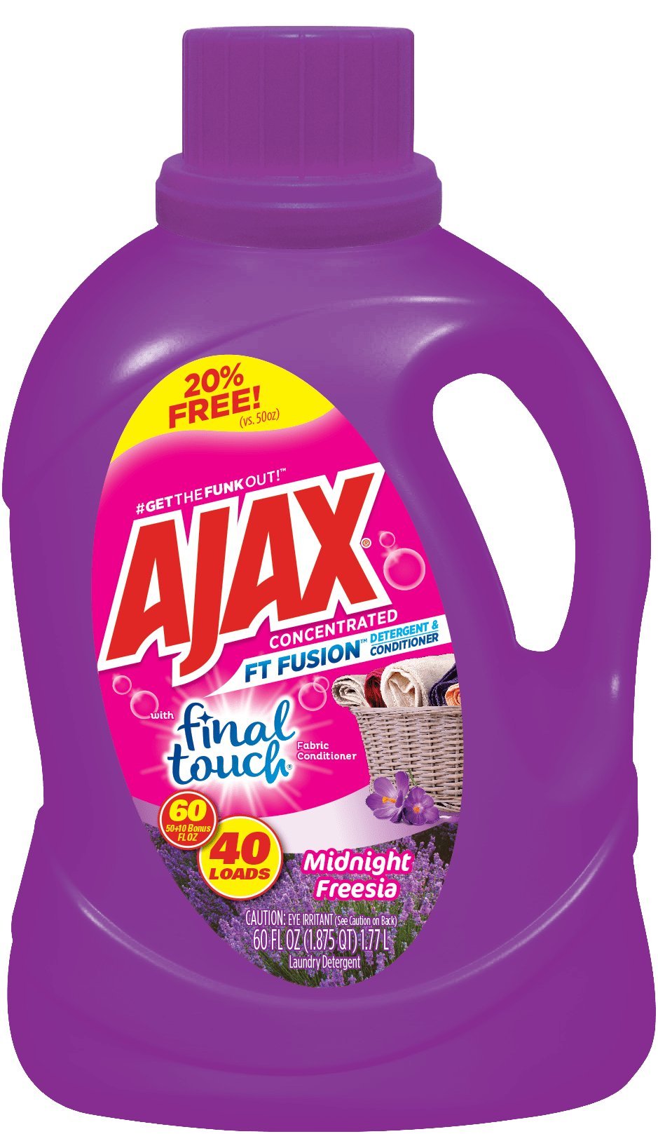 Ajax' Fusion Duel Liquid Laundry Detergent with Final Touch Fabric Softener | Conditions & Cleans | Works in Standard & HE Washing Machines |