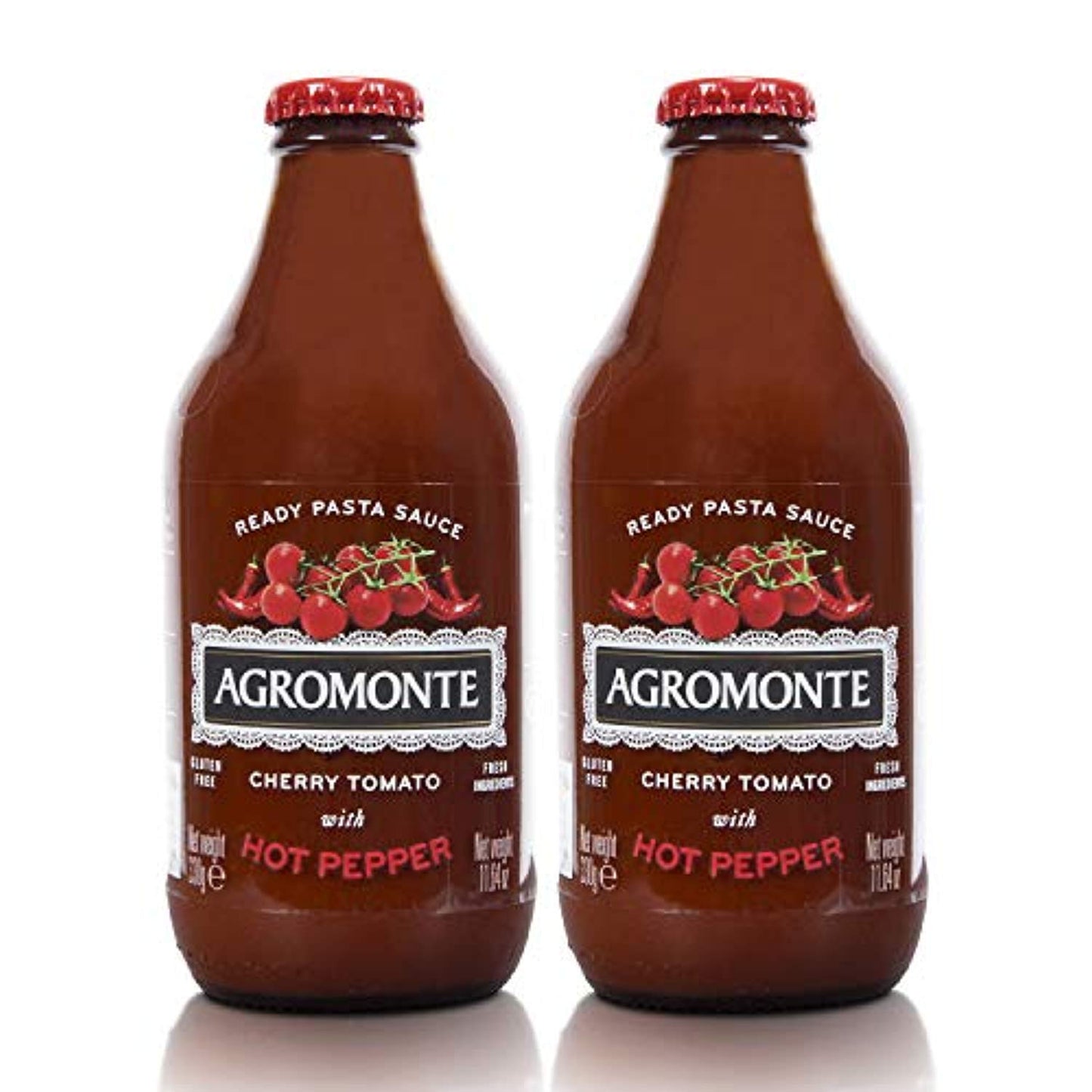 Agromonte Authentic Italian Cherry Tomato Pasta Sauce with Hot Peppers - Taste of Italy Gourmet Foodie and Chef Gift - Ready to Use, Certified Kosher
