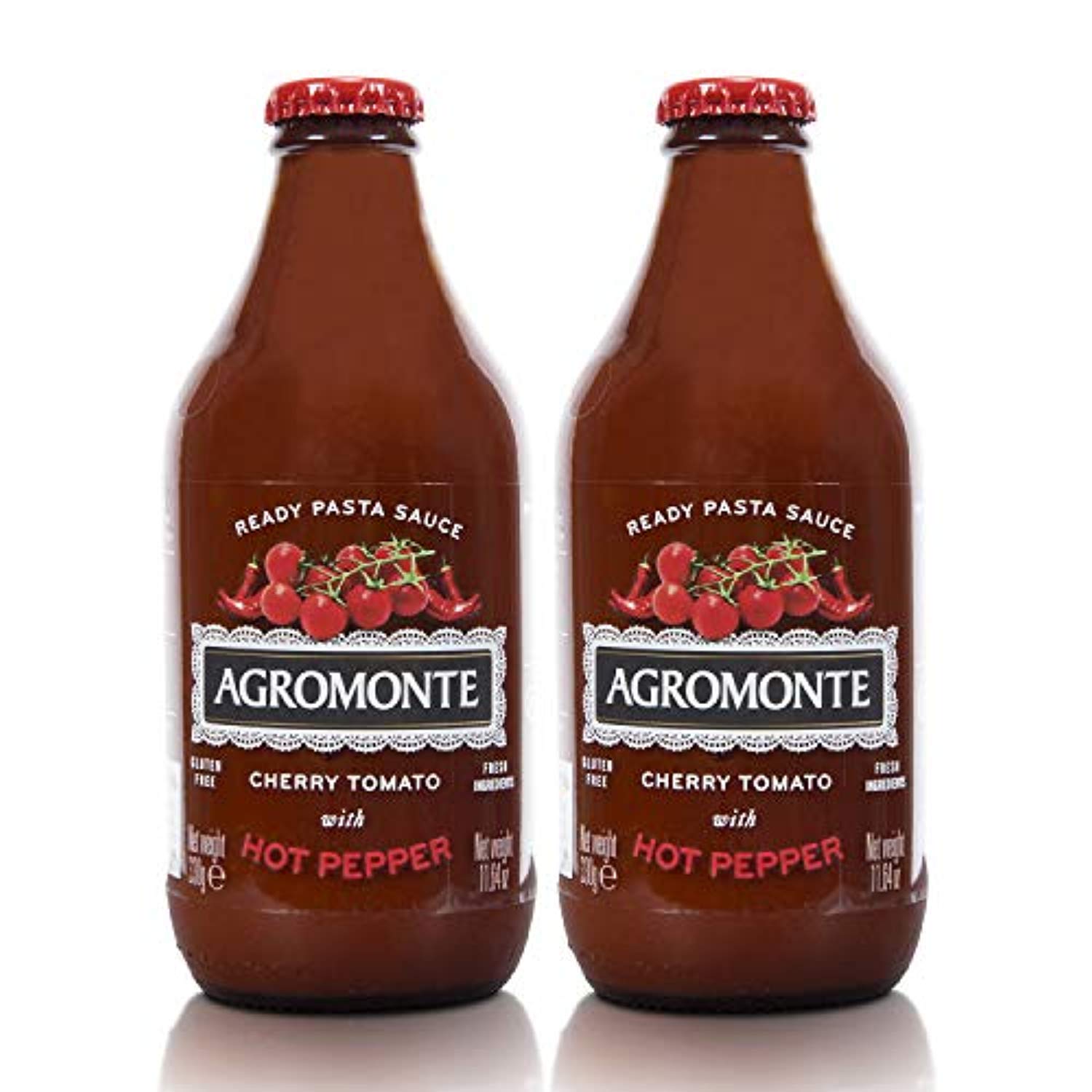 Agromonte Authentic Italian Cherry Tomato Pasta Sauce with Hot Peppers - Taste of Italy Gourmet Foodie and Chef Gift - Ready to Use, Certified Kosher