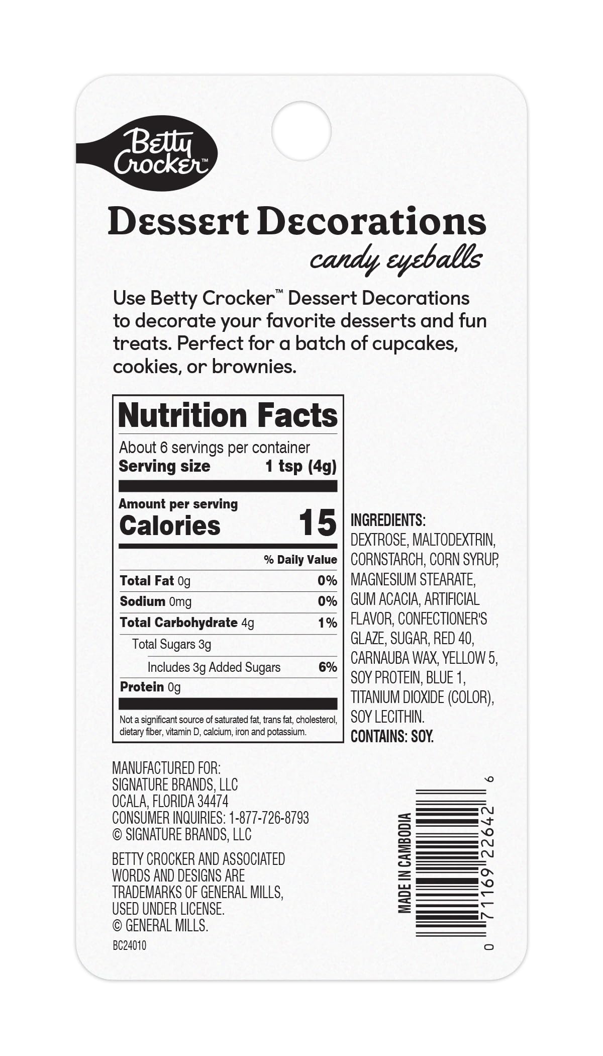 Betty Crocker Candy Shop, Eyeballs, 0.88 oz