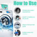 DIRTDEFY Washing Machine Cleaner Tablets, Deep Descaler Removes Pet Hair, Urine, Odor & Residue, 24 Septic-Safe Tablets for Top Load, Front Load & HE