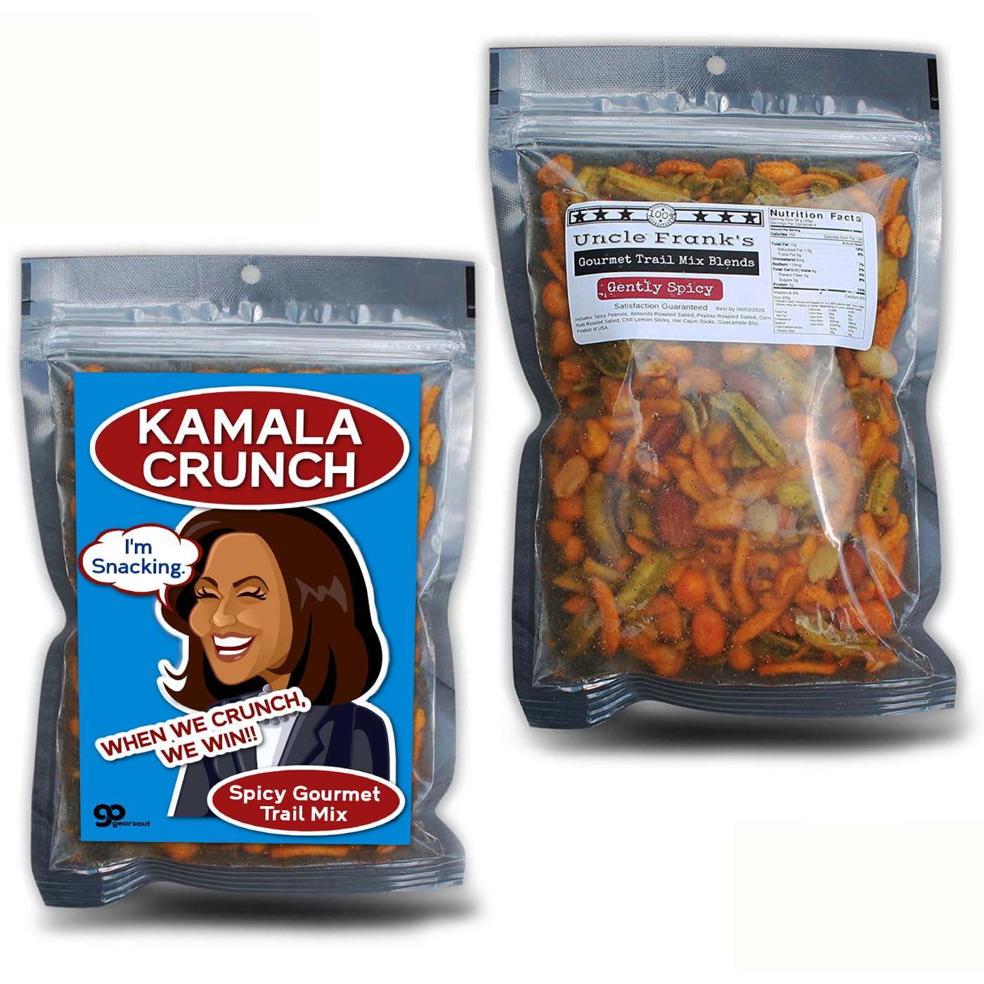 Kamala Crunch Gourmet Trail Mix Election Day Snacks Gift Basket Ideas for Democrats Political Stocking Stuffers Spicy Sriracha Harris Walz 2024