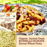 Terre e Tradizioni 6 PACKS ORGANIC ITALIAN SEMI WHOLE DURUM WHEAT BUSIATE PASTA - Sicilian Ancient Grain Vegan Crafted in Italy. LOW-GLUTEN INDEX. Has