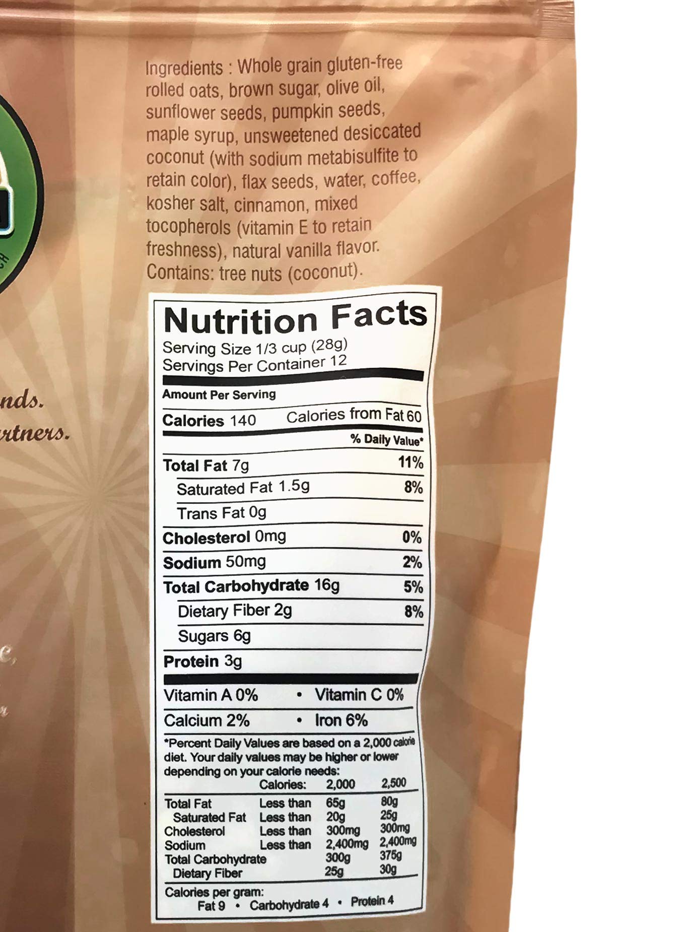 Seattle Granola Company Coffee Flavor 12 oz bag
