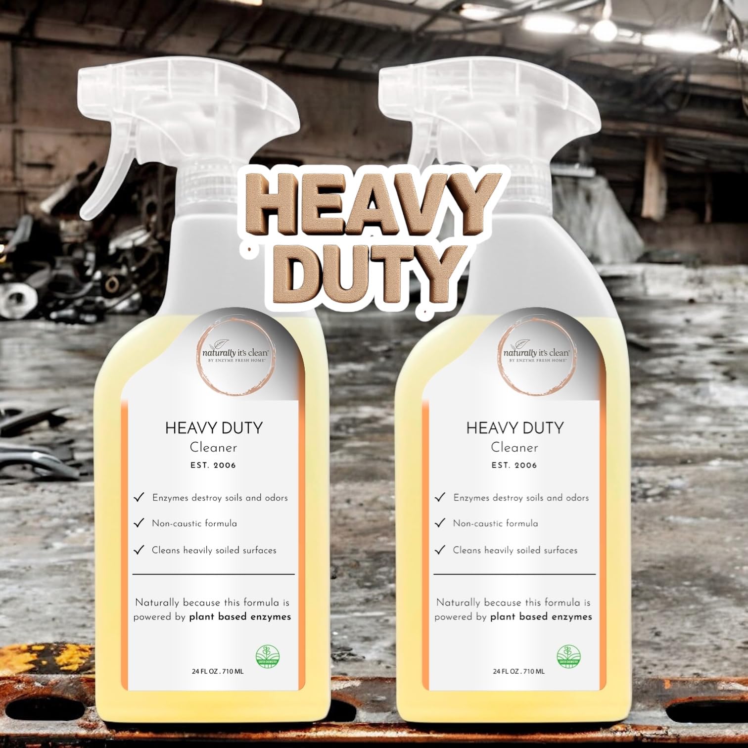naturally it's clean Heavy Duty Cleaner | Deep Cleans floors in homes, garages, patios, sidewalks, walls, kitchens, restrooms, ceramic tile, concrete