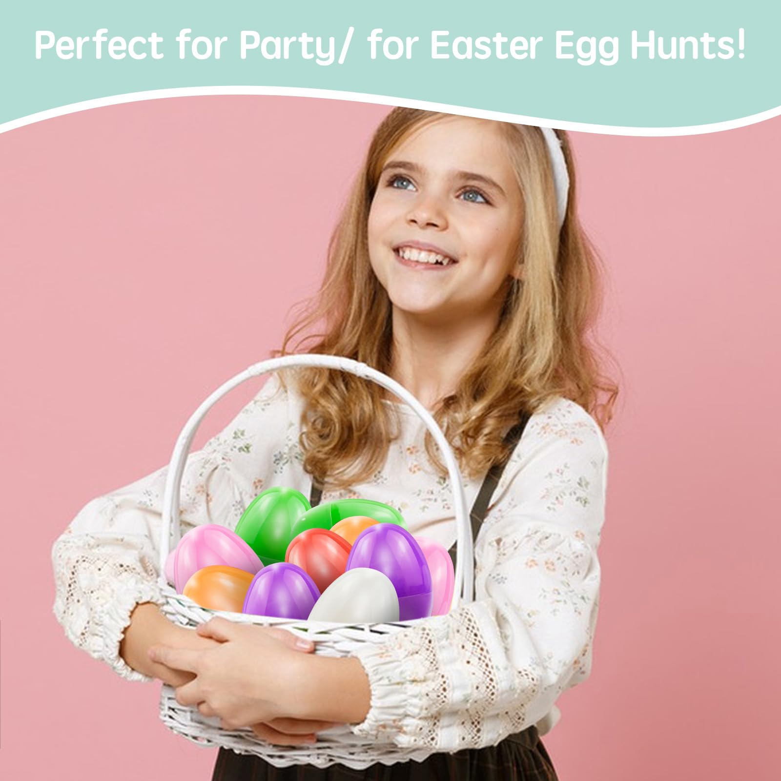 Nyicey 24 Pack Plastic Easter Eggs for Easter Basket Hunt Egg Party Classroom Prize Supplies and Filling Treats