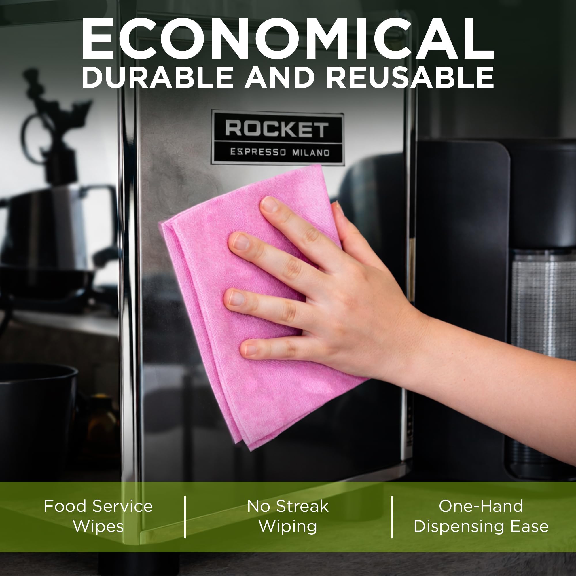 Fresh Towel Foodservice Reusable Paper Towels - 1/4 Fold, 13 x 20 inches - (1 Case of 200) All Purpose Cleaning Towels (Pink Solid)