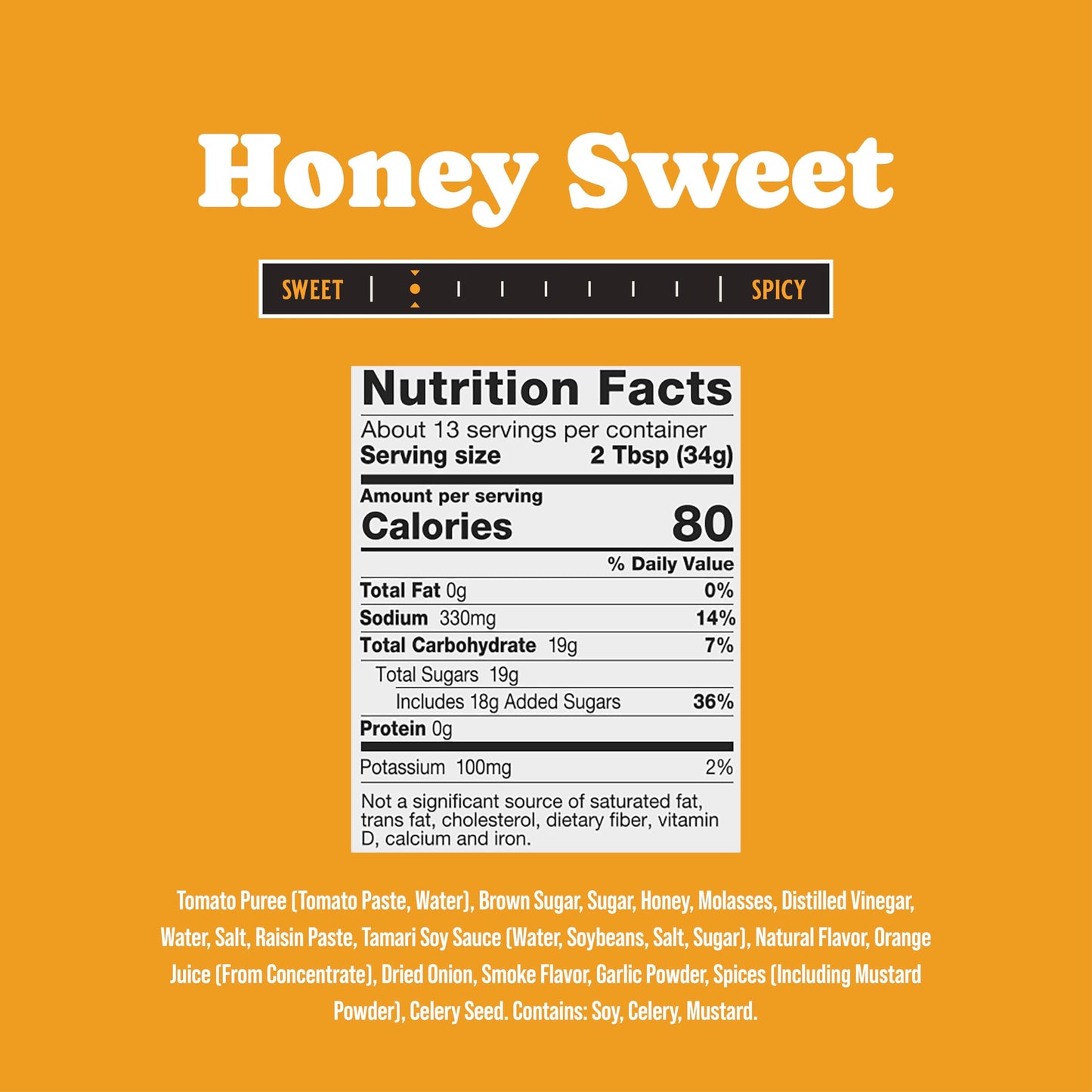Rufus Teague Honey Sweet BBQ Sauce, Flip Top Squeeze Bottle, 15.2 oz