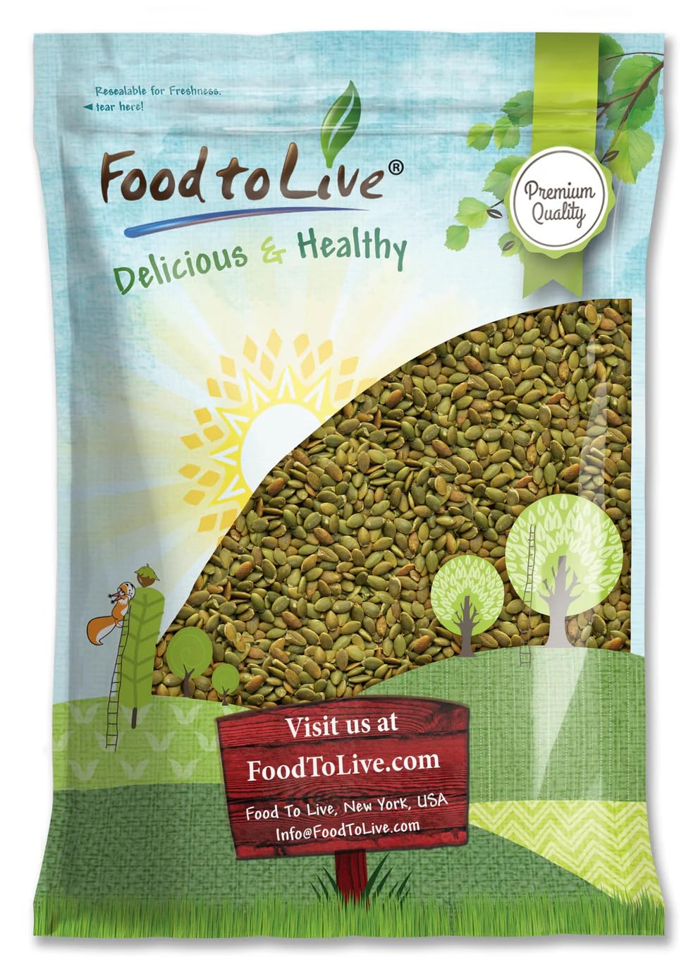 Food to Live Dry Roasted Pumpkin Seed Kernels, 8 Pounds Unsalted, Oven Roasted Whole Pepitas, No Oil Added, Shelled, Vegan, Kosher, Keto-Friendly
