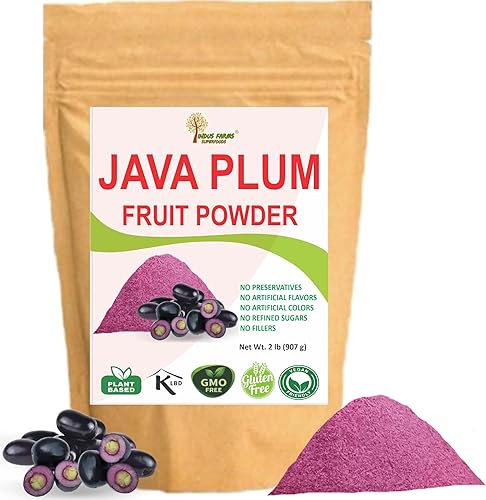 Indus Farms Java Plum Fruit Powder | Exotic sweet-astringent flavor for Baking, Beverages/Cocktails, Nutritious Food Coloring | GMO-Free, Vegan