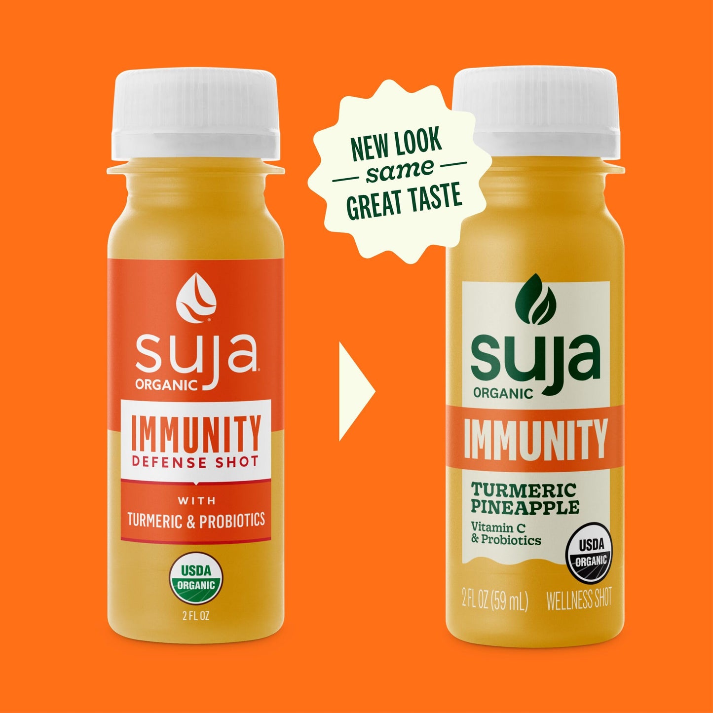 Suja Organic Immunity Defense Shot (2 Fl Oz x 4 Count) with Turmeric and Ginger | Immunity Boost & Support | Functional Shots | Cold-Pressed Juice