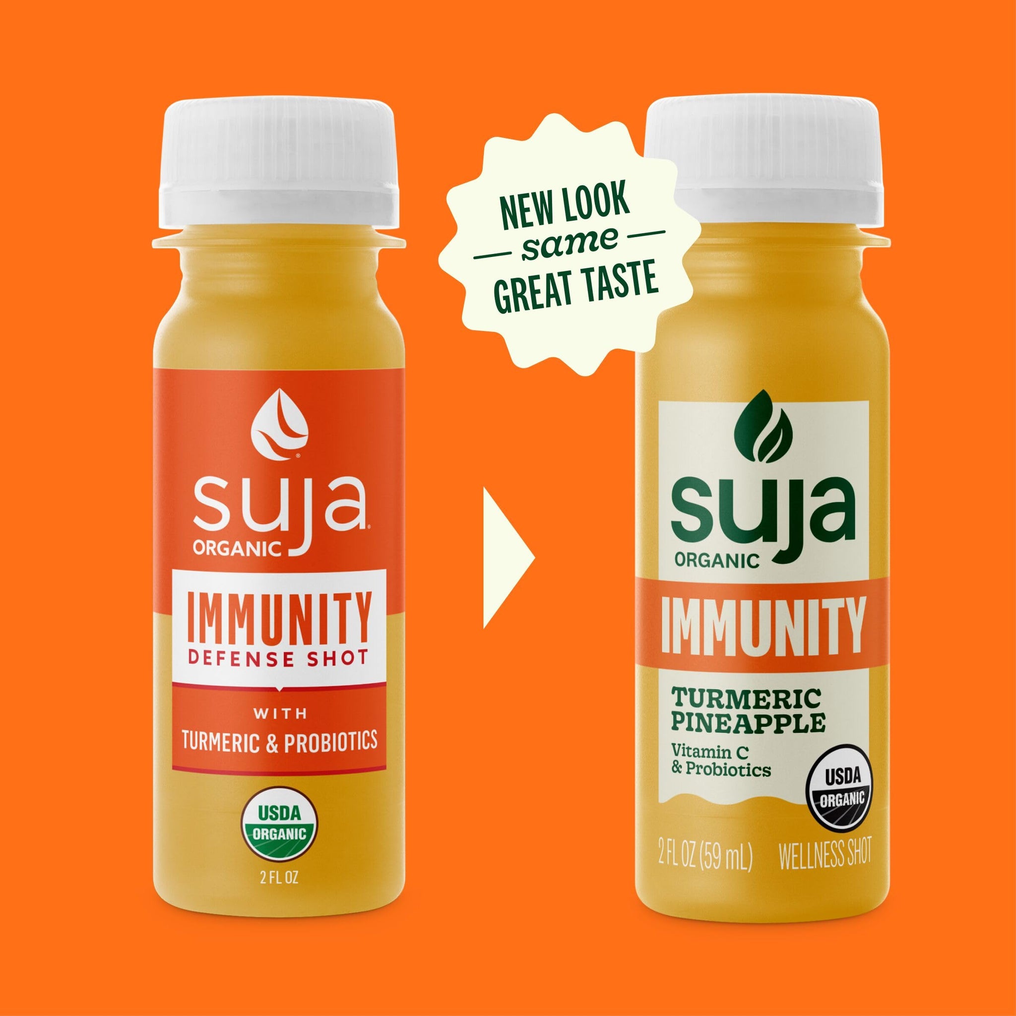 Suja Organic Immunity Defense Shot (2 Fl Oz x 4 Count) with Turmeric and Ginger | Immunity Boost & Support | Functional Shots | Cold-Pressed Juice