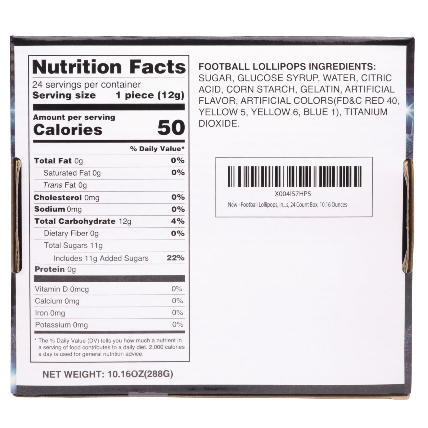 Football Lollipops, Individually Wrapped Sports Suckers, Fruit Flavored, Team Party Favors, 24 Count Box, 10.16 Ounces