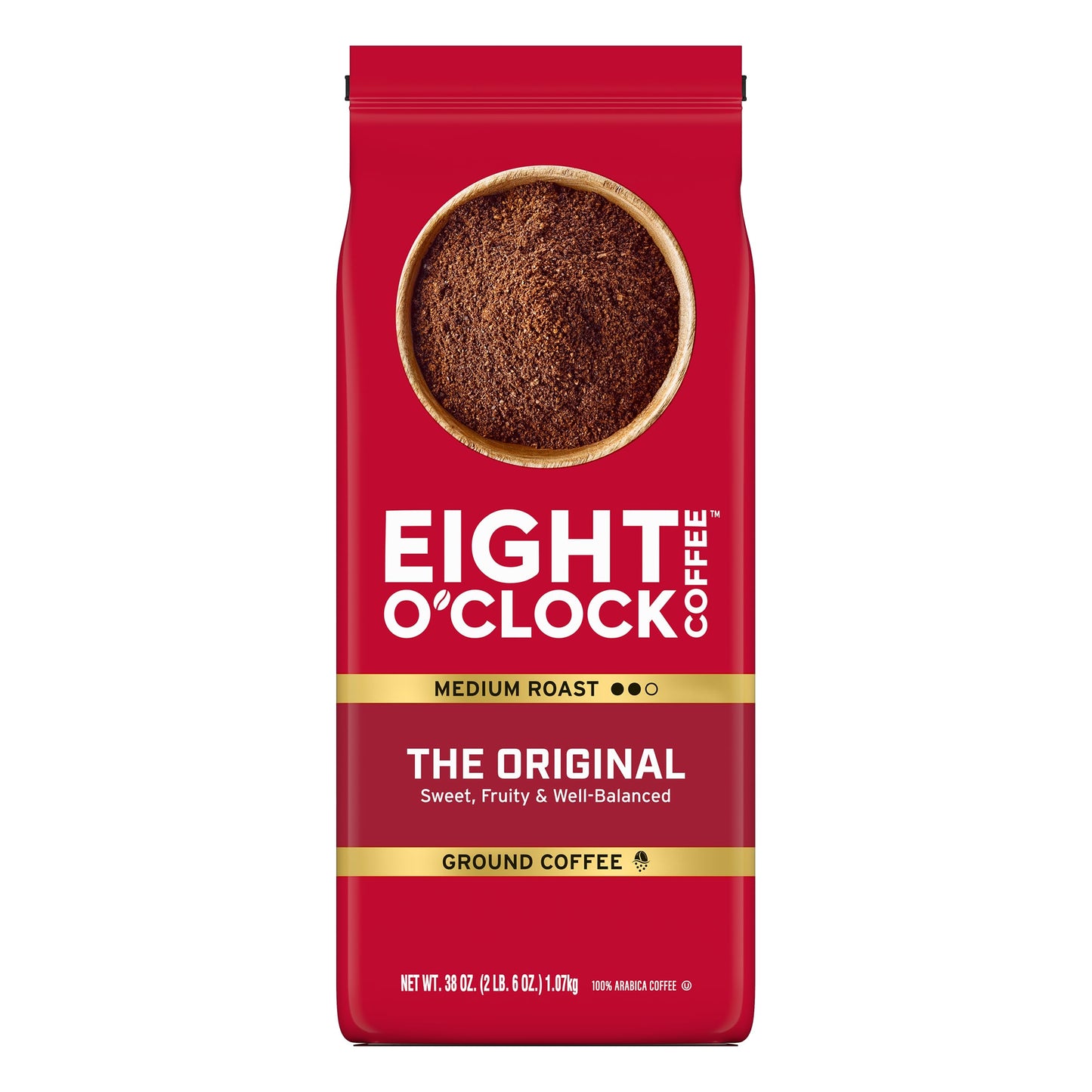 Eight O'Clock Coffee The Original, Medium Roast Ground Coffee 100% Arabica, Sweet, Fruity, Well Balanced, 38 Ounce (Pack of 1)