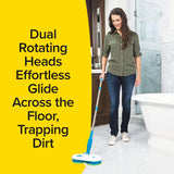 Original As Seen On TV Floor Police Mop with Motorized Dual Spinning Mopheads & 6 Unique Cleaning Pads by BulbHead, Lightweight, Rechargeable