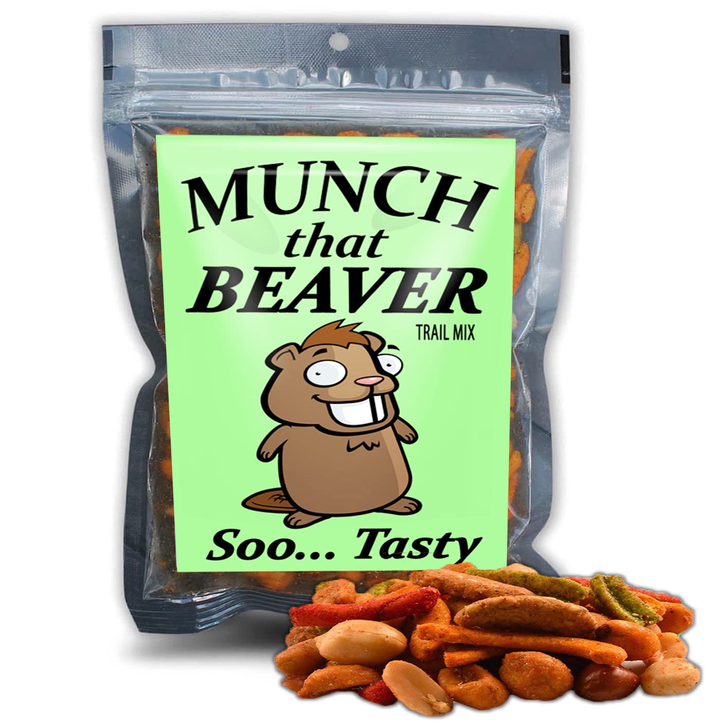 Munch That Beaver Trail Mix - Unique Gift Ideas for Friends, Funny Beaver Gag Gifts for Men and Women, Stocking Stuffers, Salty, Made in America, 9 Oz