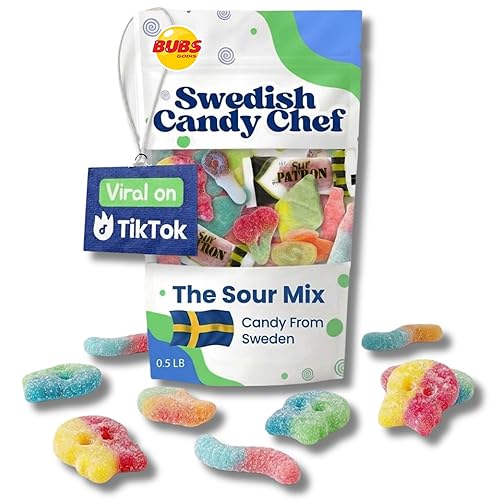 Sour Swedish Candy Chef Mix - Bubs Sour Candy - Chewy and Foamy - Hand Packed in Sweden .5LB