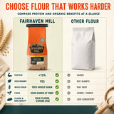 Fairhaven Mill Fine Ground Whole Wheat Bread Flour - USDA Organic Certified and 100% Whole Grain - Superior Gluten Strength for Artisan Breads, Rolls