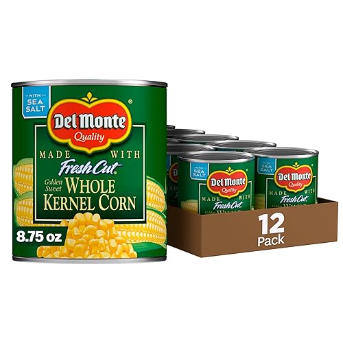 DEL MONTE FRESH CUT Golden Sweet Whole Kernel Corn, Canned Vegetables, 12 Pack, 8.75 oz Can