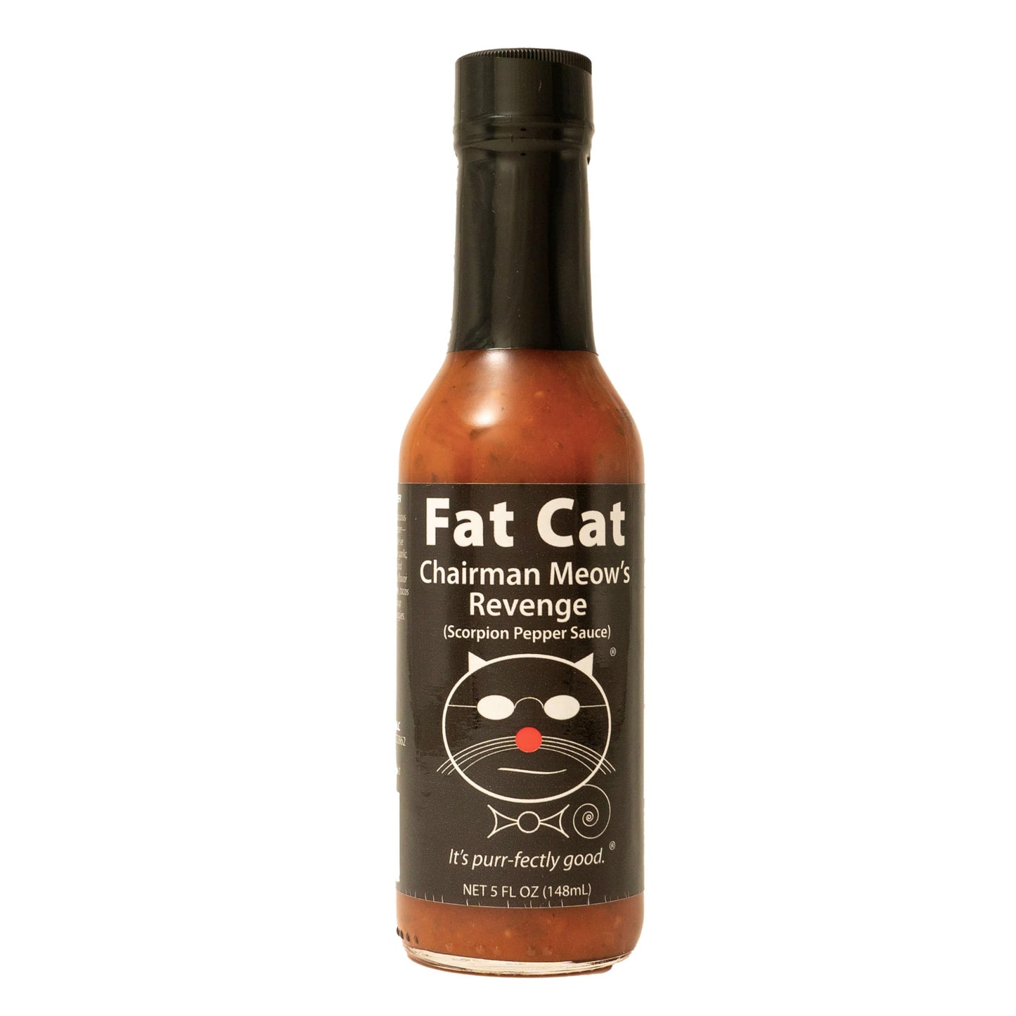 Chairman Meow's Revenge Scorpion Pepper Sauce by Fat Cat Gourmet | Strong & Savory | Great with Grilled Meats, Veggies, Tacos, Dips | Very Hot |