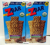 Z-Bar ZBAR 10-12g Whole Grains Three Flavors Organic Non-GMO 36 Snack Bars (Pack of Two)