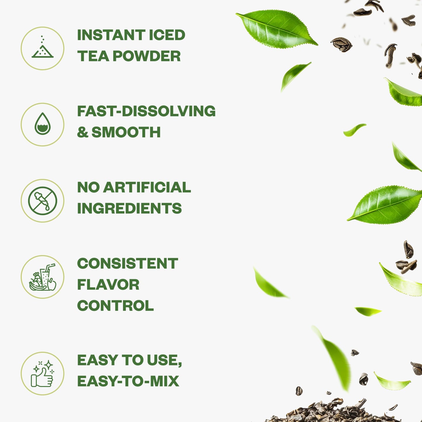 Purisure Unsweetened Instant Black Iced Tea Powder - Made from Real Tea Leaves, No Lemon Flavor, Sugarless, Zero- Calories, Dissolves in Cold Water
